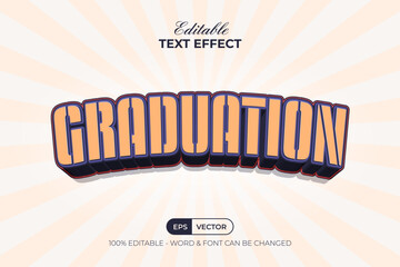 Poster - Graduation Text Effect 3D Curve Style. Editable Text Effect.