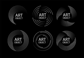 Wall Mural - speed lines in circle form. radial speed lines in circle form. black thick halftone dotted speed lin