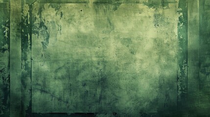 Canvas Print - Abstract Green Grunge Texture Background with Faded Frame