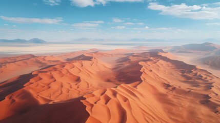 Wall Mural - The Namib Desert with red sand dunes