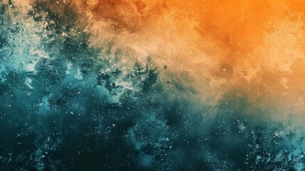 Wall Mural - Teal orange black color gradient background, grainy texture effect, poster banner landing page backdrop design, Generative AI