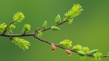 Budding Larch Branch