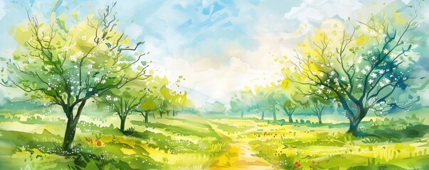 Wall Mural - orchard background