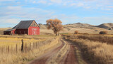 red barn in the field