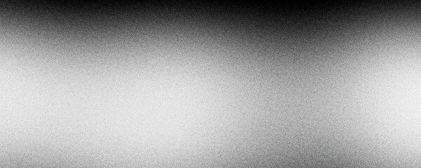 Wall Mural - Black and white grainy textured banner header backdrop with gradient noise.