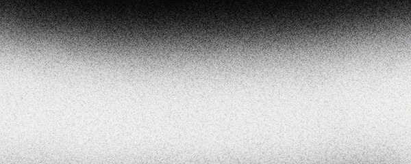 Wall Mural - Black and white grainy textured banner header backdrop with gradient noise.