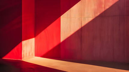 Sticker - A red room with a red wall and a red ceiling