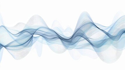 Poster - minimalist 3d rendering of flowing white mesh wave on a light background