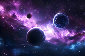 beautiful galaxy and nebula in the night sky