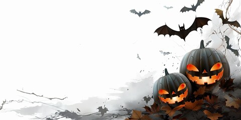Wall Mural - halloween poster design, realistic, hd, copy space - generative ai