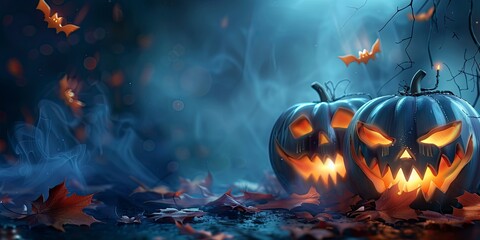 Wall Mural - halloween Poster design, realistic, HD, copy space - generative ai