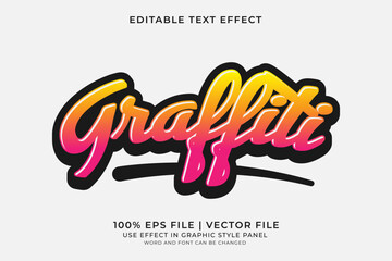 Poster - Graffiti Text effect editable vector. Colorful text effect