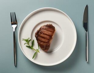 Wall Mural - A minimalistic photo Food Advertising Photographs of a steaks meal 