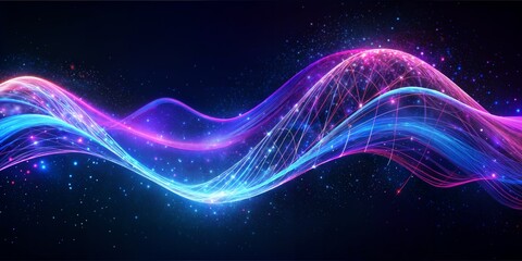 Futuristic Digital Wave Network Background