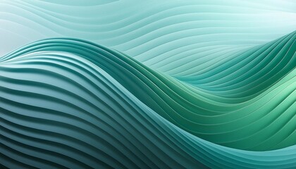 Wall Mural - black dark light jade petrol teal cyan sea blue green abstract wave wavy line background ombre gradient generative ai