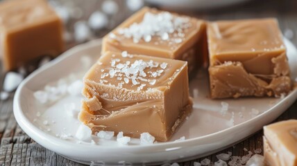 Wall Mural - Creamy caramel fudge topped with flaky sea salt