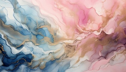 Canvas Print - abstract blue pink watercolor gradient paint texture background