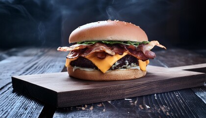 Wall Mural - gourmet bacon cheeseburger