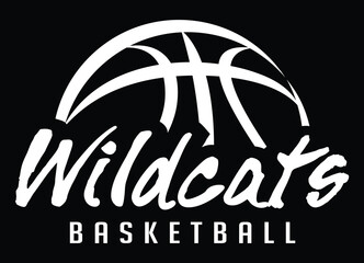 Wall Mural - wildcats basketball team graphic white version is a sports design template that includes graphic wil