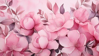 Wall Mural - light pink watercolor pattern background