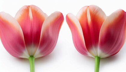 Wall Mural - a pair of tulips isolated on a white background