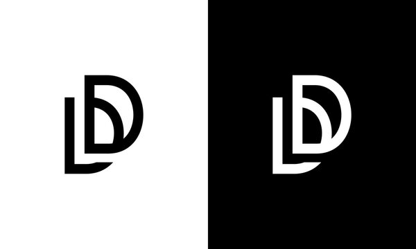letter dd or d or ld line art logo design