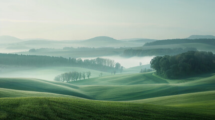 Poster - Calm peaceful German Landscape. Background image. Created with Generative AI technology.