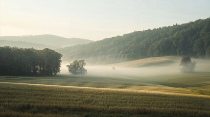 Poster - Calm peaceful German Landscape. Background image. Created with Generative AI technology.