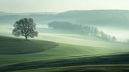 Poster - Calm peaceful German Landscape. Background image. Created with Generative AI technology.