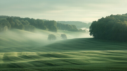 Poster - Calm peaceful German Landscape. Background image. Created with Generative AI technology.