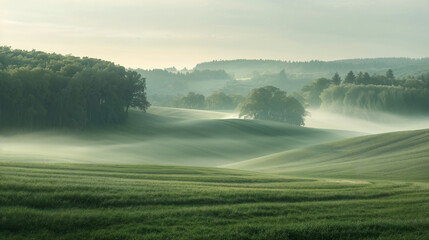 Poster - Calm peaceful German Landscape. Background image. Created with Generative AI technology.