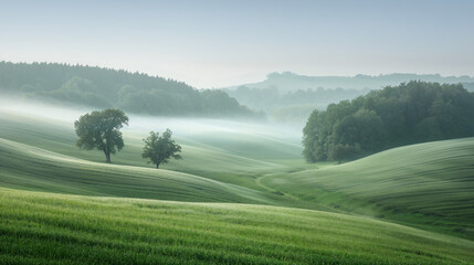 Poster - Calm peaceful German Landscape. Background image. Created with Generative AI technology.