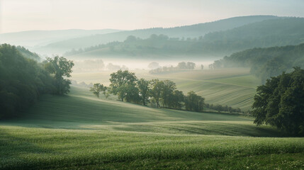 Poster - Calm peaceful German Landscape. Background image. Created with Generative AI technology.