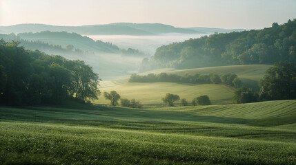 Poster - Calm peaceful German Landscape. Background image. Created with Generative AI technology.