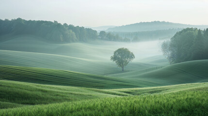 Poster - Calm peaceful German Landscape. Background image. Created with Generative AI technology.