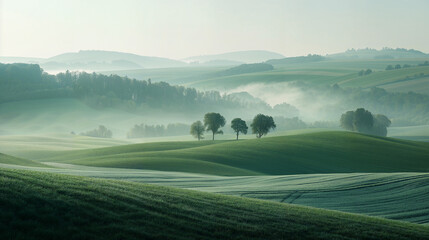 Poster - Calm peaceful German Landscape. Background image. Created with Generative AI technology.