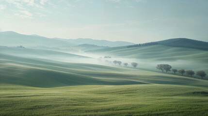 Poster - Calm peaceful Tuscany Landscape. Background image. Created with Generative AI technology.