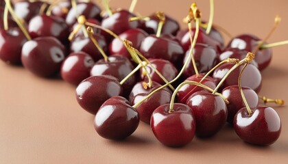 Wall Mural - ripe cherries or cherries of red burgundy color