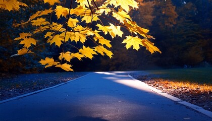 Wall Mural - yellow maple leaves