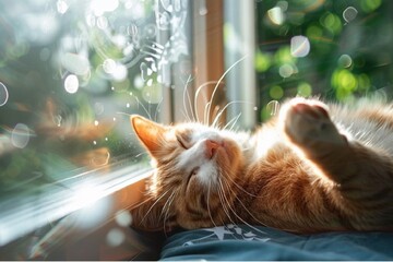 Stunning high resolution photos of a playful pet getting into mischief while his owners are away on a sunny day.