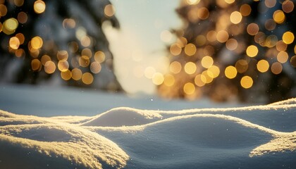 Sticker - snowdrift with bokeh light in the winter background 3d render