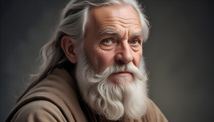 A old man with grey beard, biblical character