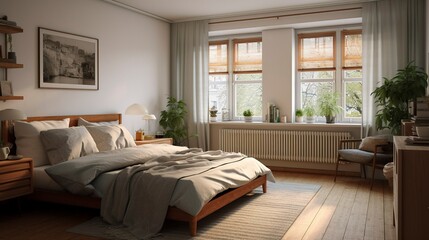 A photo of a renovated bedroom with new windows