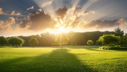 Wall Mural - sun rays background with summer background