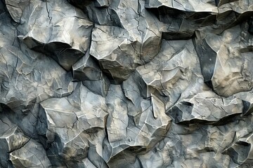 Poster - A rugged rock formation featuring sharp angular textures and deep fissures, presenting the raw and majestic beauty of natural stone in a timeless, weathered appearance.