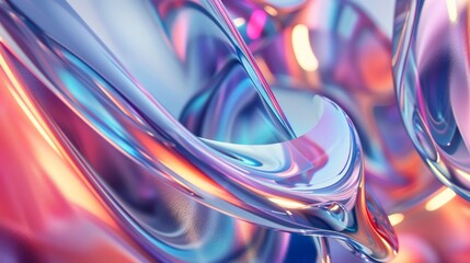 Poster - An abstract rendition of swirling, fluid shapes blending together, creating a mesmerizing dance of vibrant colors and smooth textures, evoking a sense of movement and fluidity.