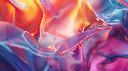 Poster - A dynamic and luminous display of fluid waves of color merging together, showcasing a stunning array of hues and a rich, glowing texture that captures the essence of movement.