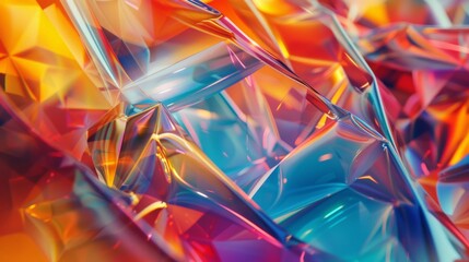 Leinwandbilder - An image depicting vibrant crystalline structures with colorful reflections, creating a rich and intricate visual experience, ideal for modern and artistic design applications.