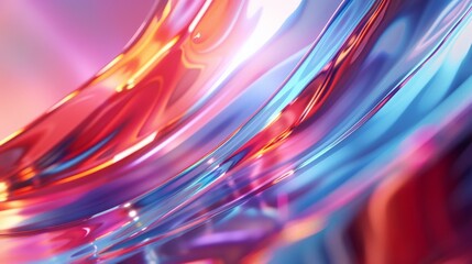 Aufkleber - A visually captivating abstract piece that showcases fluid waves in shades of blue with subtle purple highlights, creating a harmonious and modern artistic expression of movement and color.