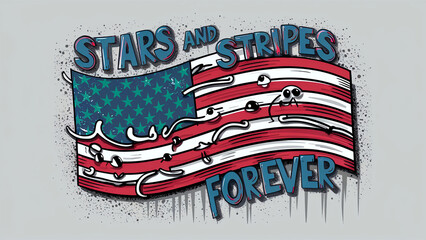 Wall Mural - 2024 United States of America Presidential Election banner. Election banner Vote 2024 with Patriotic Stars. Stars and stripes forever. November 5. Generative AI	